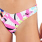 Body Glove Junior's Folha Estampada Cheeky Bikini Bottoms Maiô Branco Tamanho P