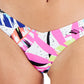 Body Glove Junior's Folha Estampada Cheeky Bikini Bottoms Maiô Branco Tamanho P
