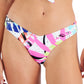 Body Glove Junior's Folha Estampada Cheeky Bikini Bottoms Maiô Branco Tamanho P