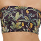 Body Glove Junior's Tropical Leaf Print Tube Bikini Top Maiô Preto Tamanho Médio