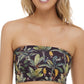 Body Glove Junior's Tropical Leaf Print Tube Bikini Top Maiô Preto Tamanho Médio