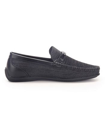 Mocassim masculino Aston Marc com cadarço e tira para dirigir, preto, tamanho 12 M