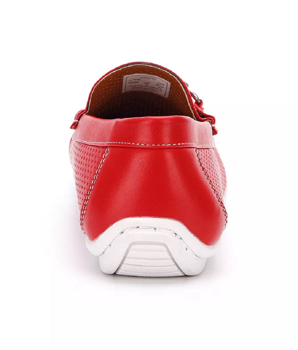 Tênis de direção masculino Aston Marc Classic perfurado, vermelho, tamanho 13 M