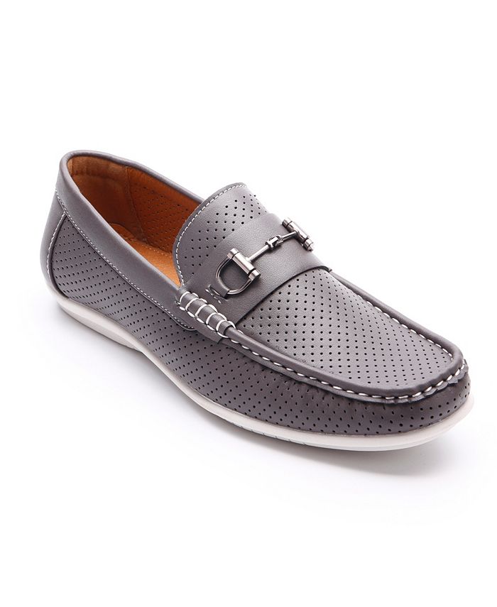 Tênis de direção masculino Aston Marc Classic perfurado, cinza, tamanho 8,5 M
