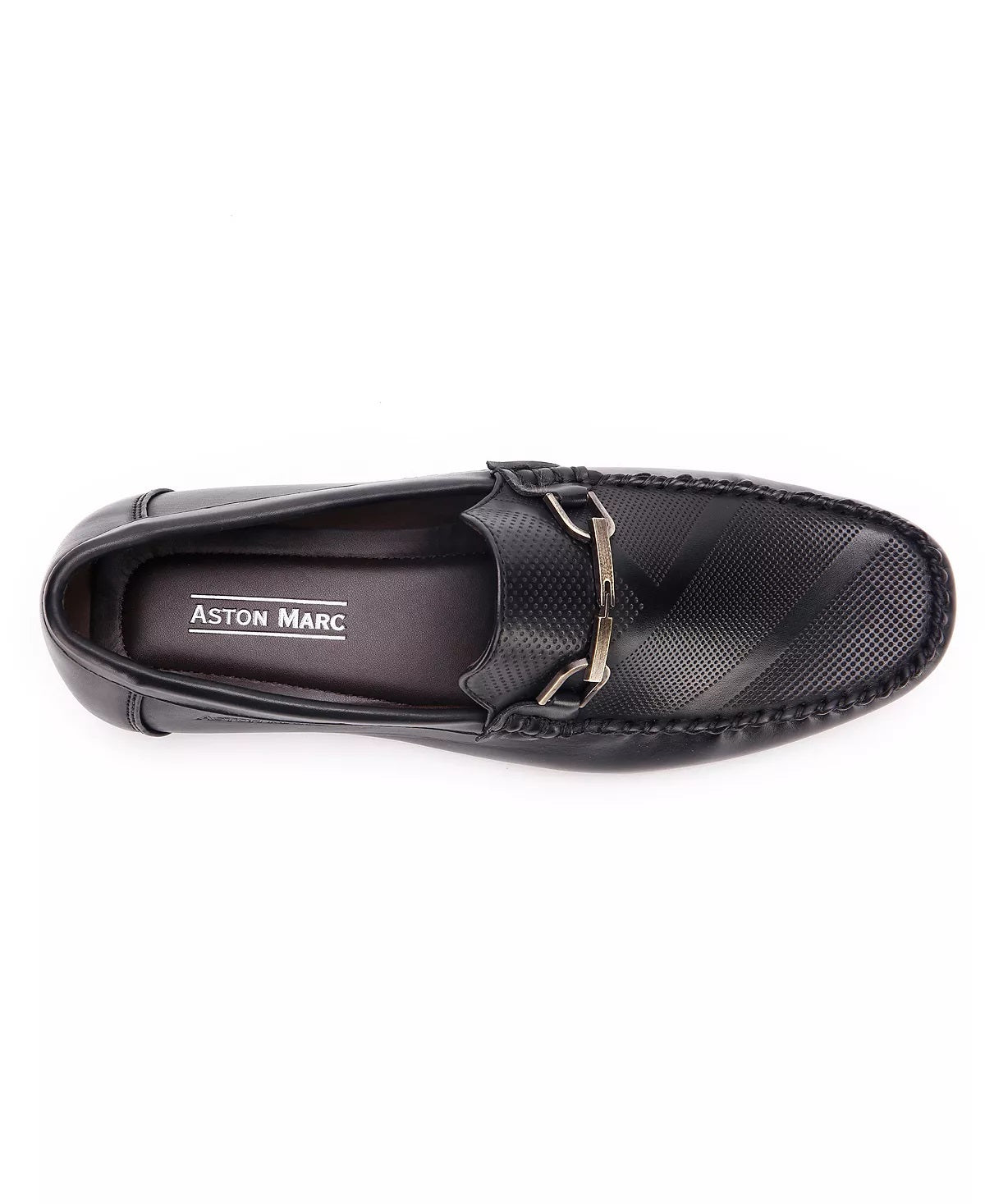 Mocassim Aston Marc Masculino com Fivela Perfurada Preto Tamanho 9,5M