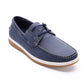 Sapatos náuticos Aston Marc masculinos em nobuck sintético, azul, tamanho 8 M