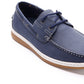 Sapatos náuticos Aston Marc masculinos em nobuck sintético, azul, tamanho 8 M