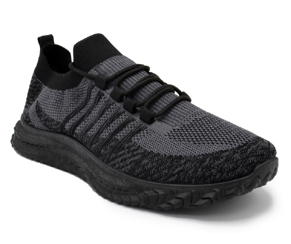 Tênis masculino listrado de malha Akademiks, preto, tamanho 12 M