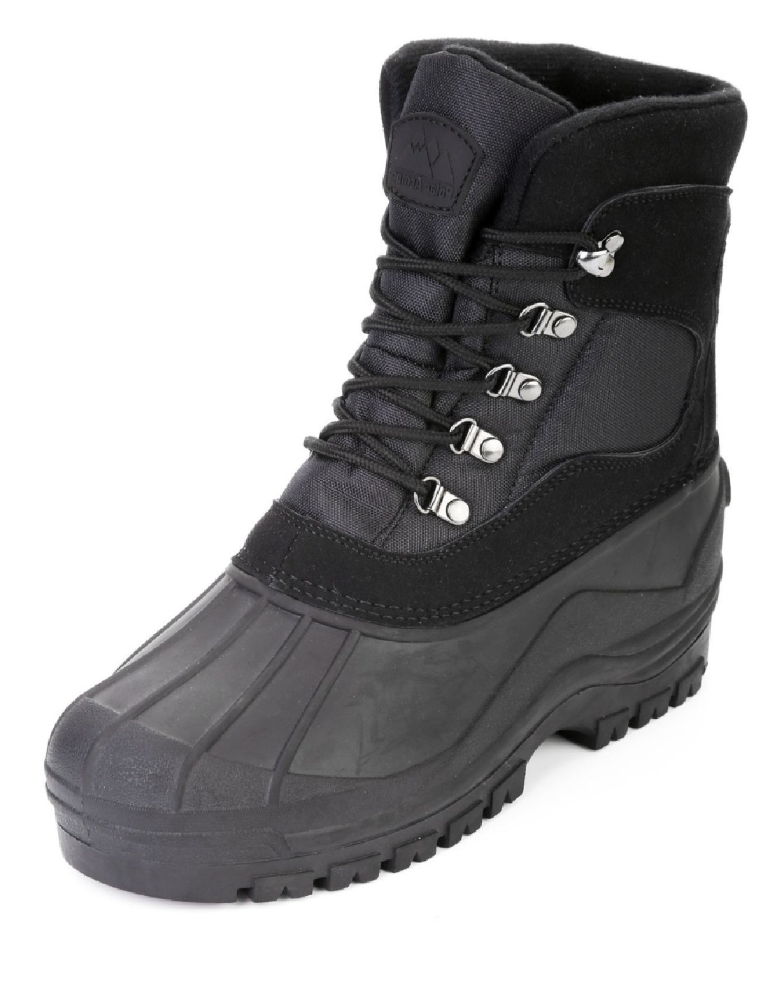 Botas de neve de camurça para todos os climas masculinas Polar Armor, pretas, tamanho 11 M