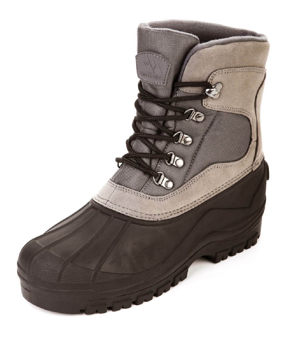 Botas de neve de camurça para todos os climas masculinas Polar Armor, cinza, tamanho 10 M