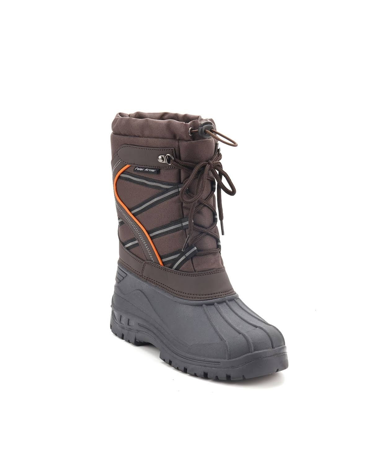 Botas de neve masculinas Polar Armor All Weather sem cadarço, marrom, tamanho 9M