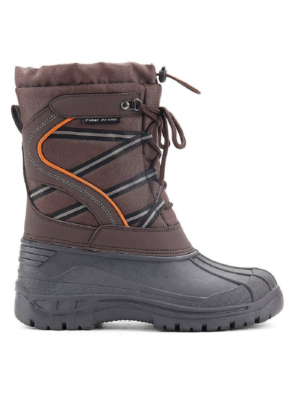Botas de neve masculinas Polar Armor All Weather sem cadarço, marrom, tamanho 9M