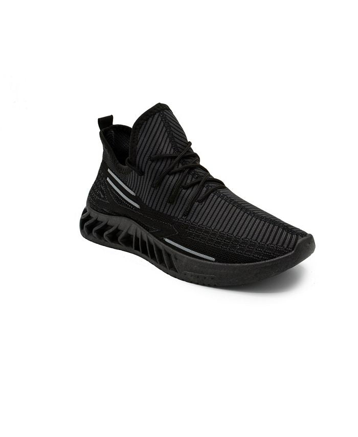 Tênis de corrida masculino Akademiks Fit 2.0 Knit, preto, tamanho 10 M