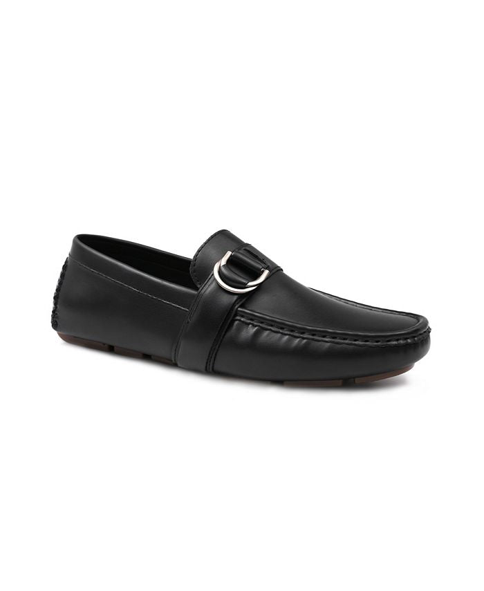 Mocassim Aston Marc Charter Masculino com Fivela Lateral Preto Tamanho 10,5 M