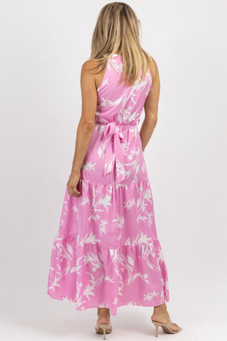 Fashion In The Box - Peony Halter Belted Maxi Dress