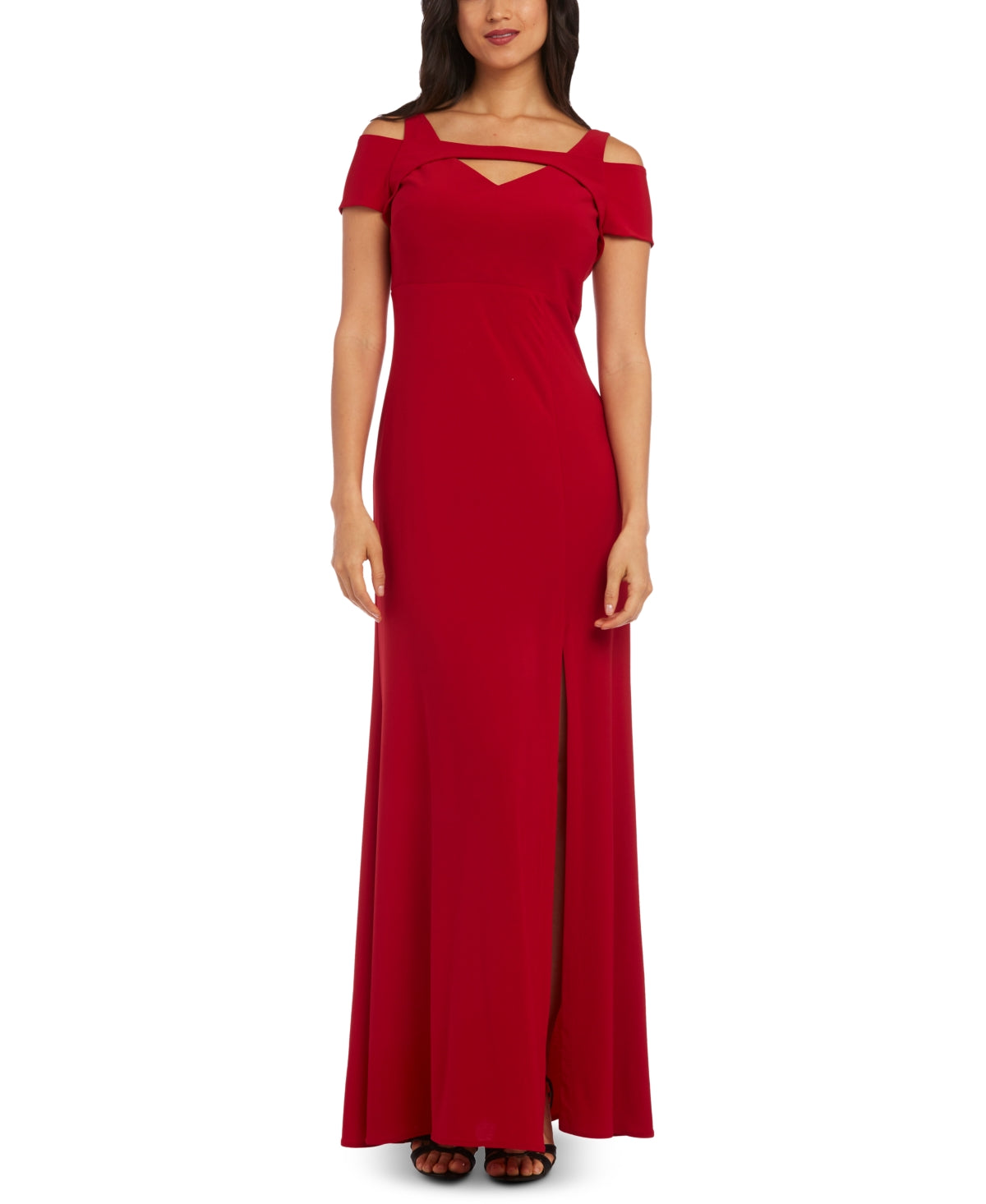 Vestido de festa feminino Nightway com decote em V e decote em V, vermelho, tamanho 8