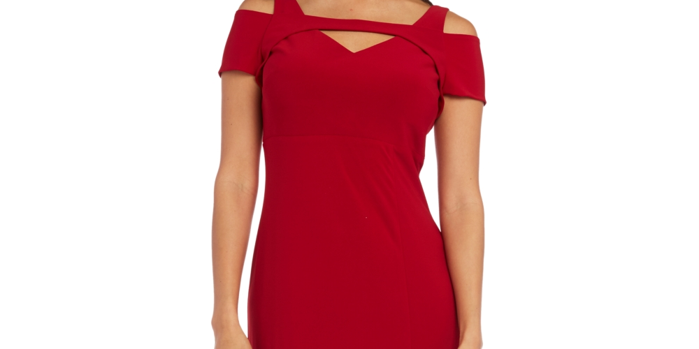 Vestido de festa feminino Nightway com decote em V e decote em V, vermelho, tamanho 8