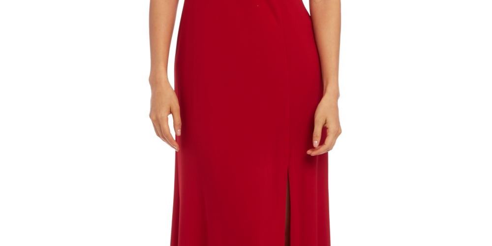 Vestido de festa feminino Nightway com decote em V e decote em V, vermelho, tamanho 8