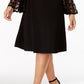 Vestido feminino R &amp; M Richards com ombros descobertos e mangas compridas, preto, tamanho 20W