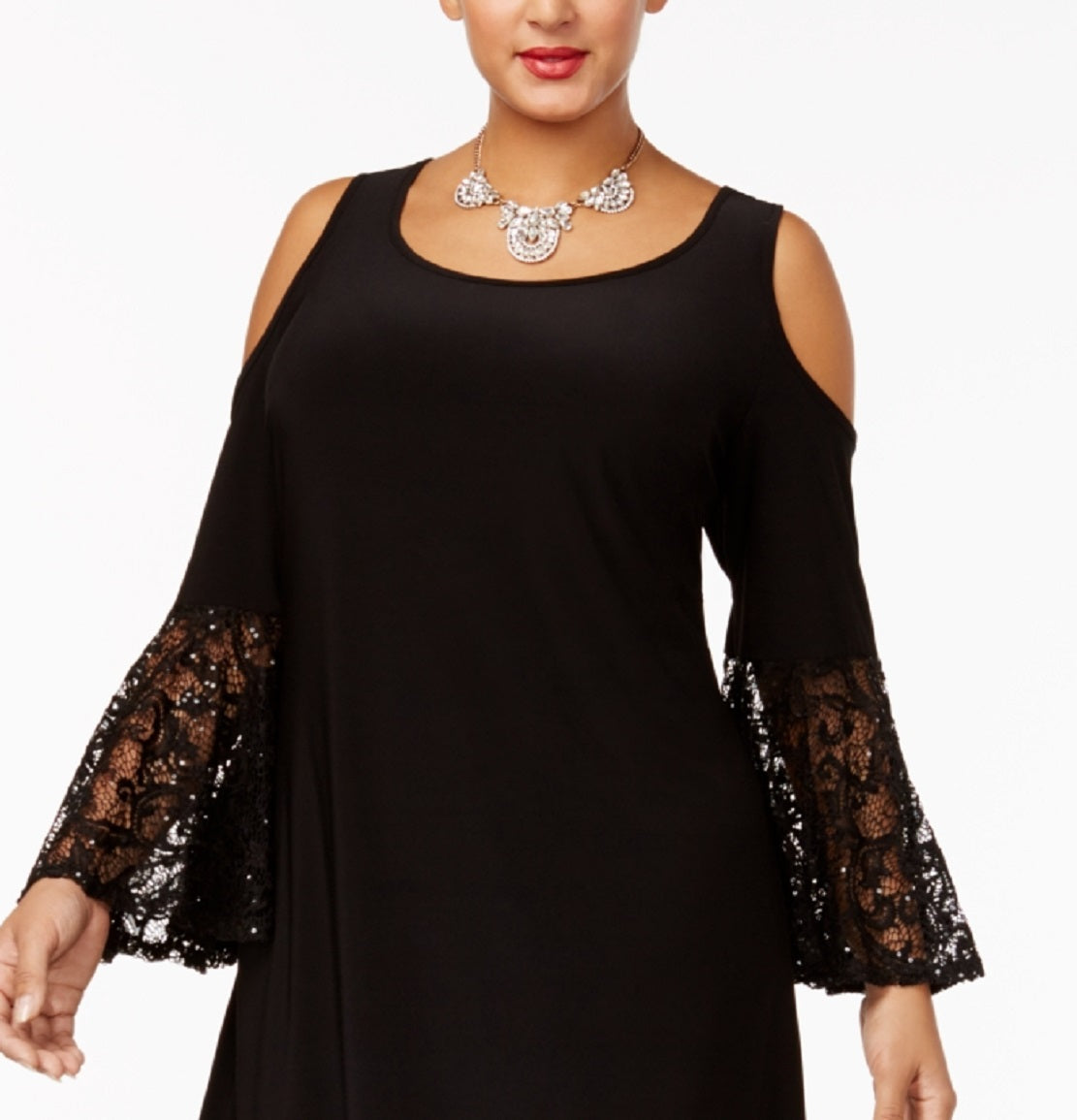 Vestido feminino R &amp; M Richards com ombros descobertos, preto, tamanho 22W
