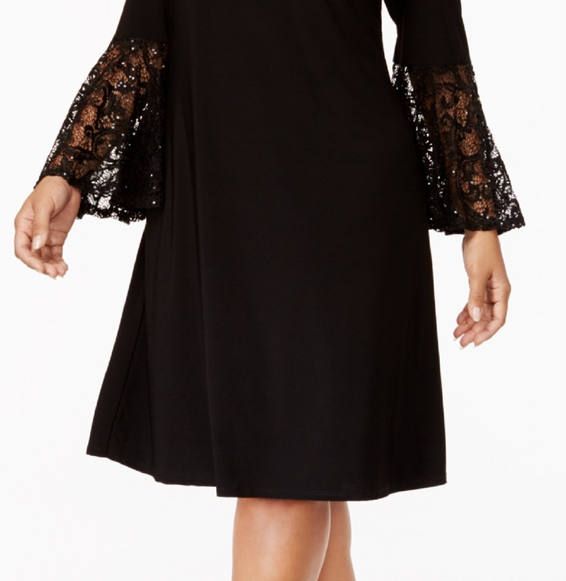 Vestido feminino R &amp; M Richards com ombros descobertos, preto, tamanho 22W