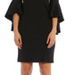 Vestido tubinho com manga sino R &amp; M Richards feminino, preto, tamanho 12