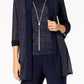 Conjunto de calça e colar metálico feminino R &amp; M Richards, azul, tamanho 6, pequeno