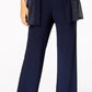 Conjunto de calça e colar metálico feminino R &amp; M Richards, azul, tamanho 6, pequeno