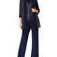 Conjunto de calça e colar metálico feminino R &amp; M Richards, azul, tamanho 14, pequeno