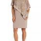 Vestido tubinho com lantejoulas R &amp; M Richards feminino marrom tamanho 4 pequeno