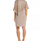 Vestido tubinho com lantejoulas R &amp; M Richards feminino marrom tamanho 4 pequeno