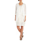 Vestido e jaqueta R &amp; M Richards feminino com bainha de renda, branco, tamanho 10