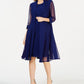 Vestido e jaqueta Duster femininos R &amp; M Richards, azul, tamanho 18