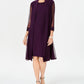 Vestido e jaqueta Duster femininos R &amp; M Richards, roxo, tamanho 16