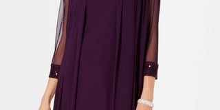 Vestido e jaqueta Duster femininos R &amp; M Richards, roxo, tamanho 16