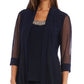 Conjunto feminino de 2 peças, jaqueta, blusa e calça, azul, tamanho 12, pequeno