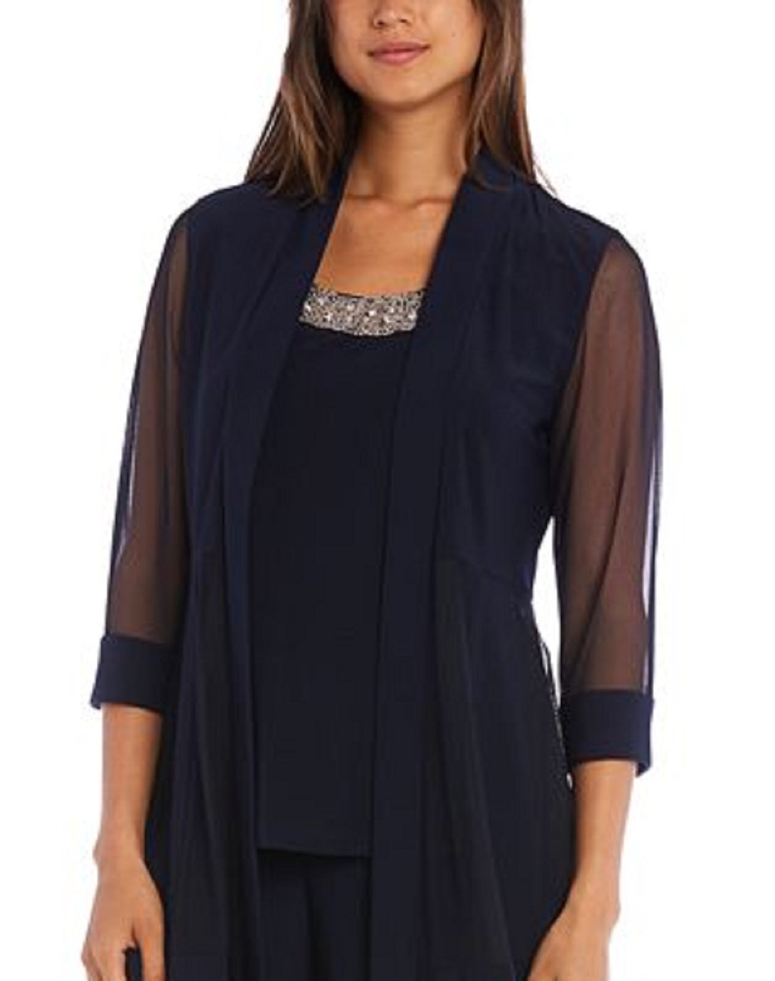 Conjunto feminino de 2 peças, jaqueta, blusa e calça, azul, tamanho 12, pequeno