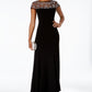 Vestido feminino R &amp; M Richards Illusion com detalhes em contas, corte A, preto, tamanho 8