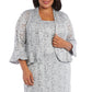 Vestido de renda e jaqueta com babados feminino R &amp; M Richards, cinza, tamanho 16W
