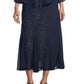 Conjunto de jaqueta e vestido Godet com contas feminino R &amp; M Richards, azul, tamanho 8