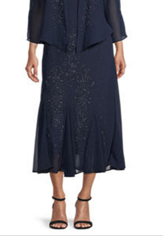 Conjunto de jaqueta e vestido Godet com contas feminino R &amp; M Richards, azul, tamanho 8