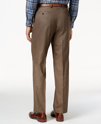 Calça social masculina Michael Kors com frente lisa, marrom, tamanho 34x32