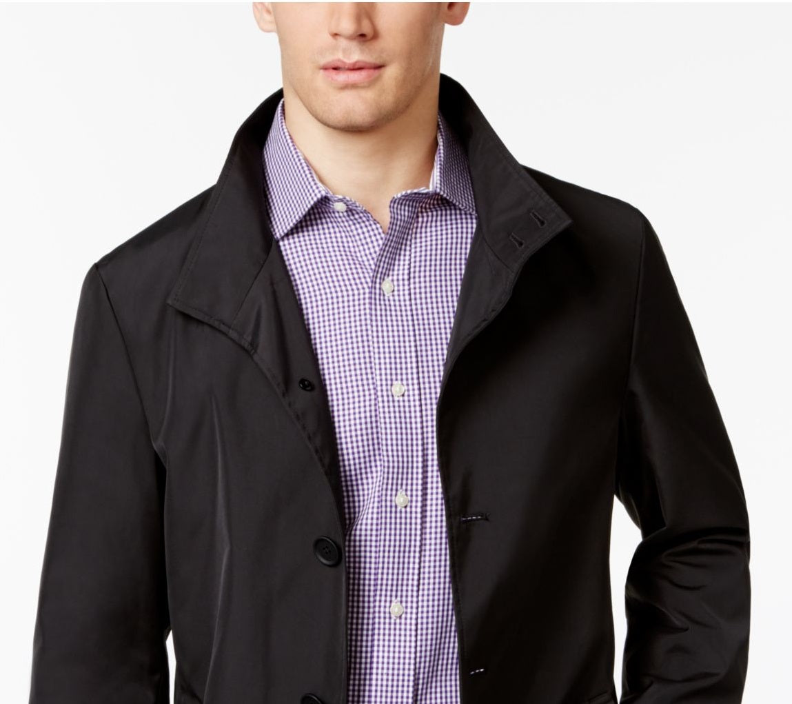 Jaqueta impermeável masculina Calvin Klein preta tamanho 40