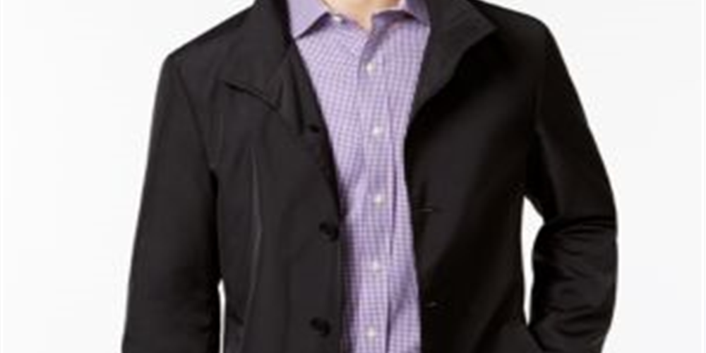 Jaqueta Calvin Klein Mexer Dressy Masculina Capa de Chuva Preta Tamanho 42