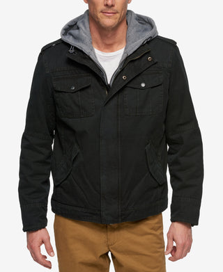 Levi's Men's Sherpa Lined Two Pocket Hooded Trucker Jacket Black Size Large