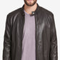 Jaqueta de couro masculina Marc New York Moto marrom tamanho pequeno