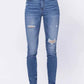 Judy Blue - RAINBOW EMBROIDERY POCKET SKINNY JEAN - PLUS