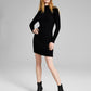 E agora este vestido justo com nervuras direcionais para mulheres, preto, tamanho pequeno