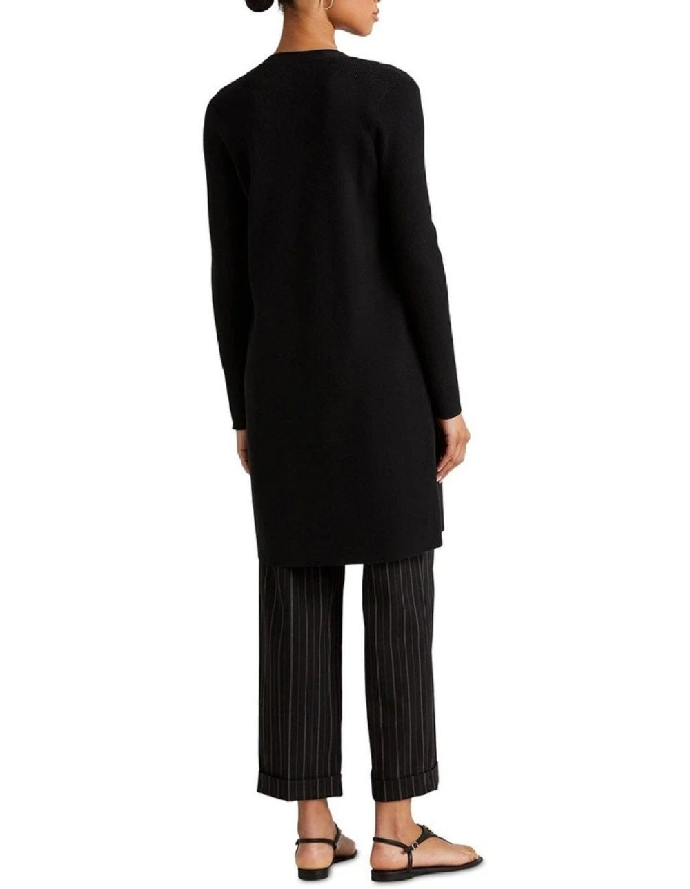 Cardigan Ralph Lauren Feminino de Algodão Misto Preto Tamanho P