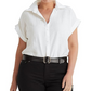 Camisa Ralph Lauren Feminina Manga Dolman de Linho Branca Tamanho 1X